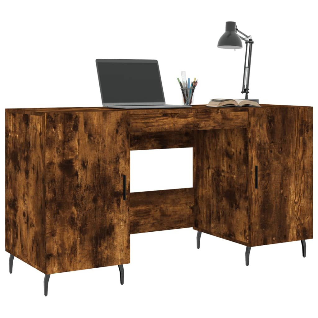 Desk, smoked oak, 140x50x75 cm, composite wood