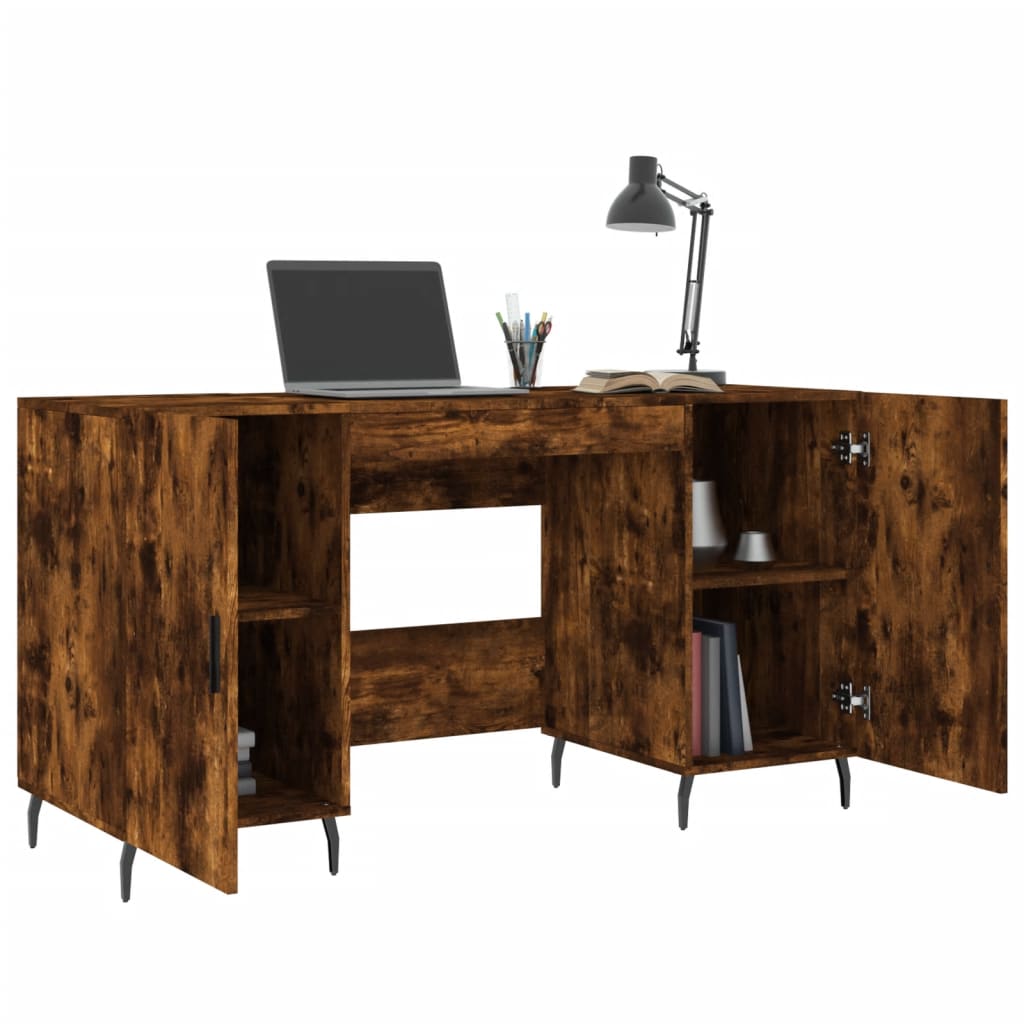 Desk, smoked oak, 140x50x75 cm, composite wood