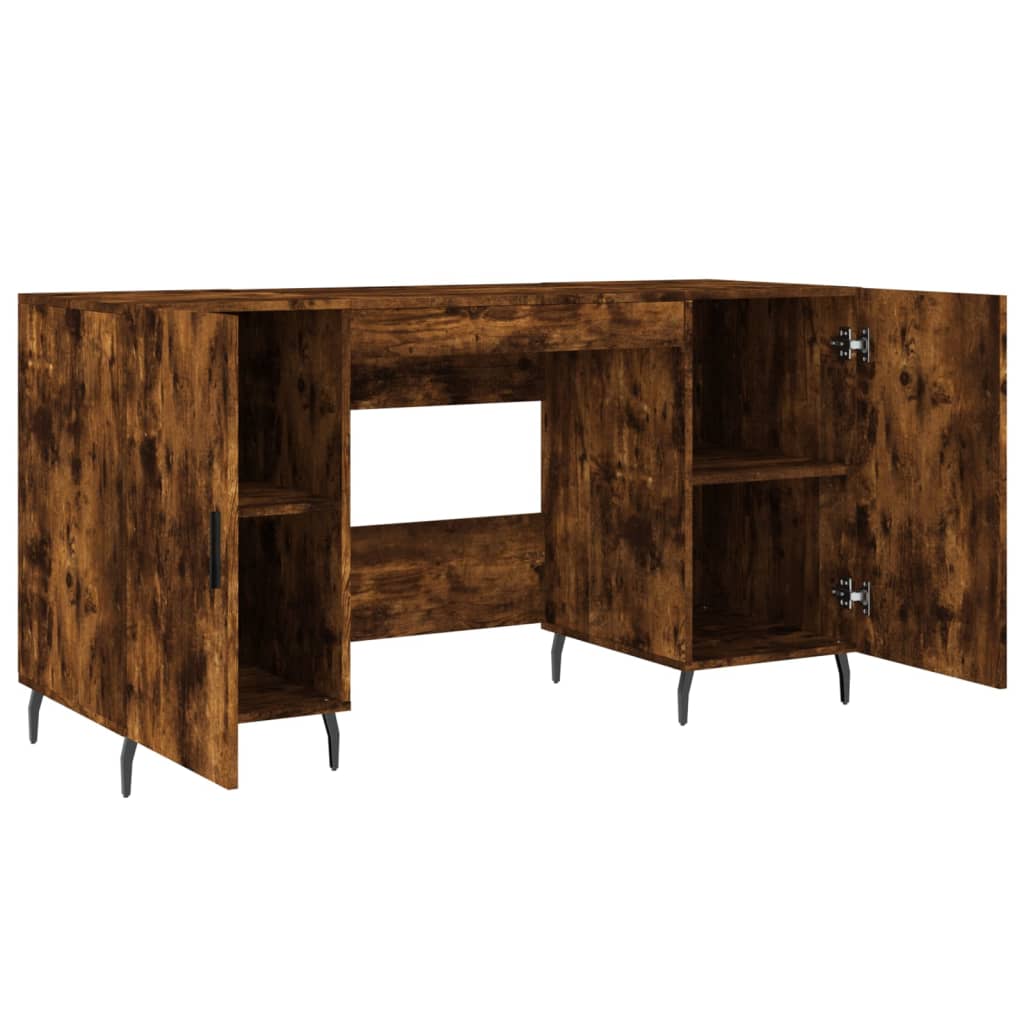 Desk, smoked oak, 140x50x75 cm, composite wood