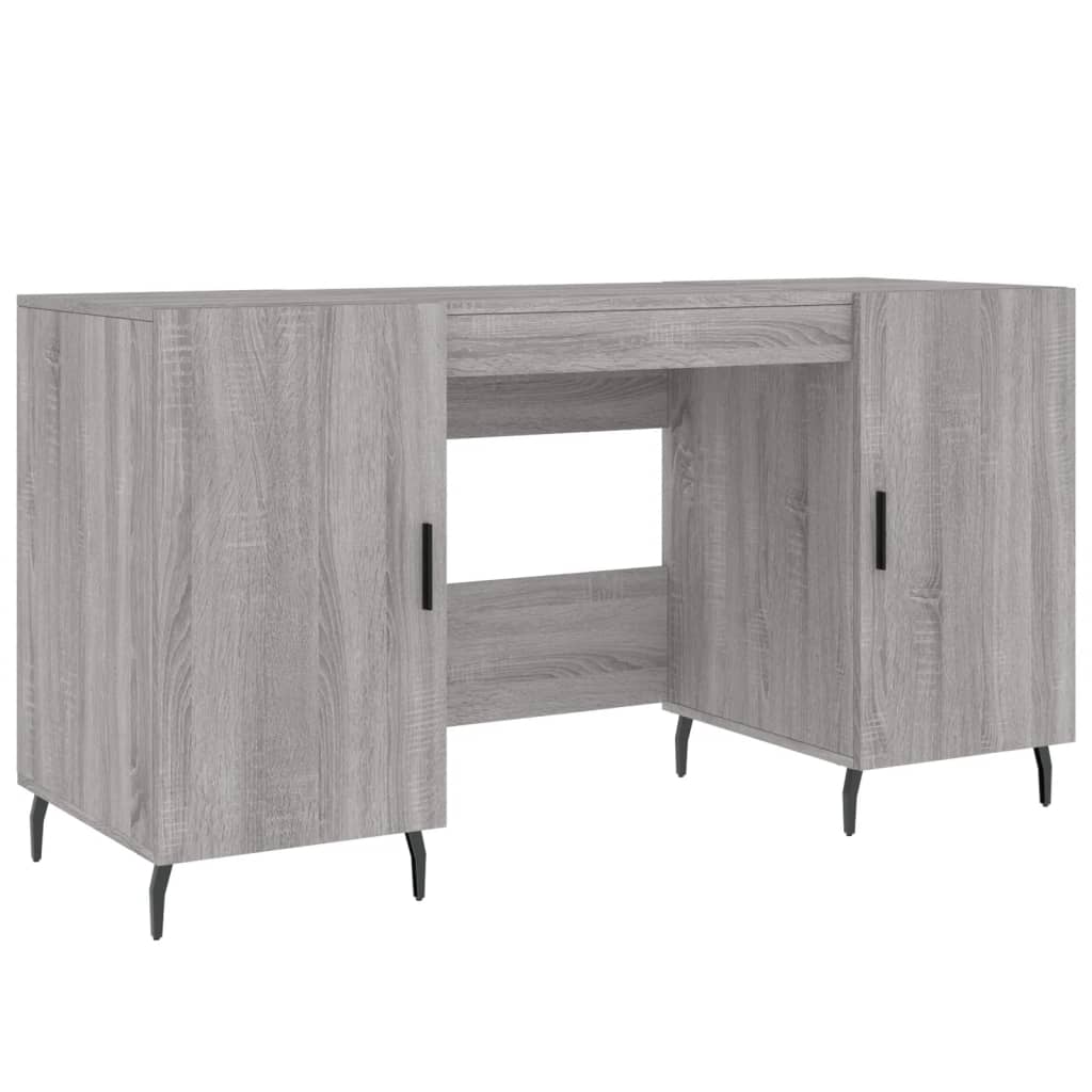Desk, sonoma grey, 140x50x75 cm, composite wood