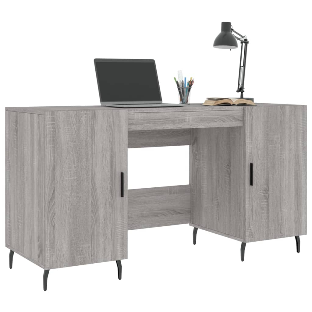 Desk, sonoma grey, 140x50x75 cm, composite wood