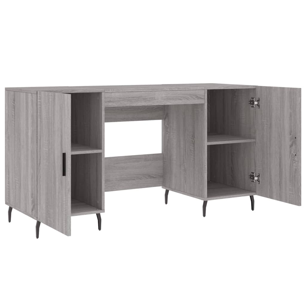 Desk, sonoma grey, 140x50x75 cm, composite wood