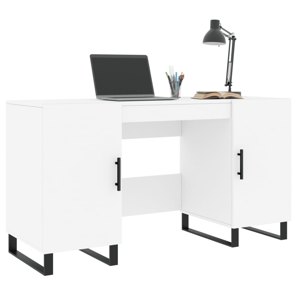 Desk, white, 140x50x75 cm, processed wood