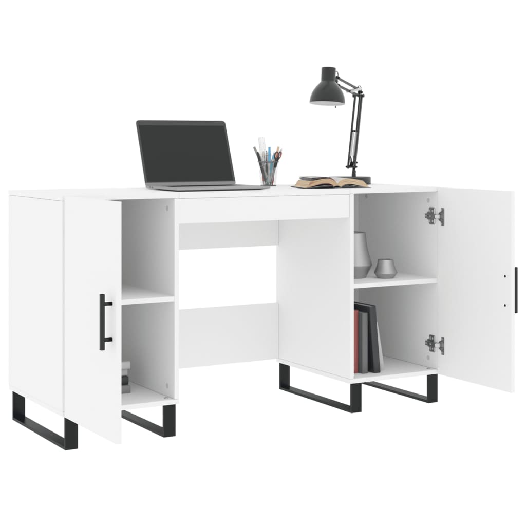 Desk, white, 140x50x75 cm, processed wood