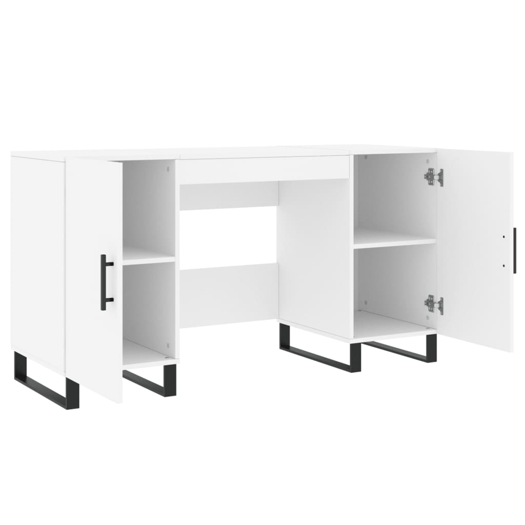 Desk, white, 140x50x75 cm, processed wood