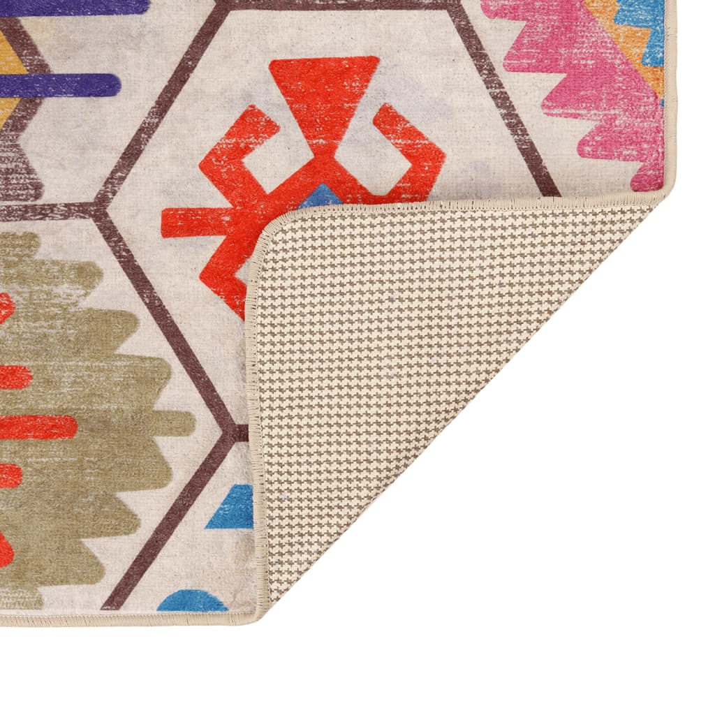 Washable carpet, multicolored, 190x300 cm, anti-slip