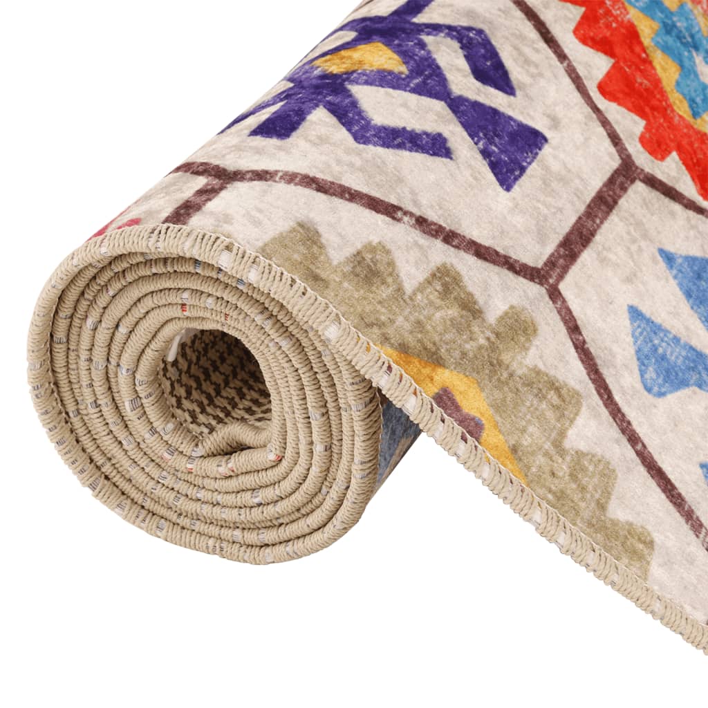 Washable carpet, multicolored, 190x300 cm, anti-slip