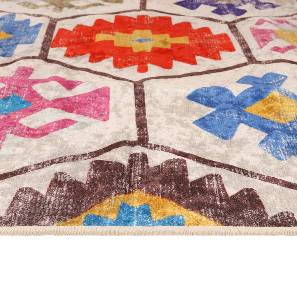 Washable carpet, multicolored, 190x300 cm, anti-slip