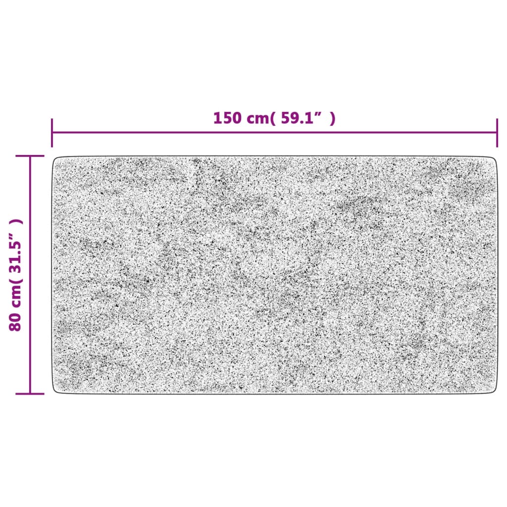 Washable carpet, black and white, 80x150 cm, anti-slip