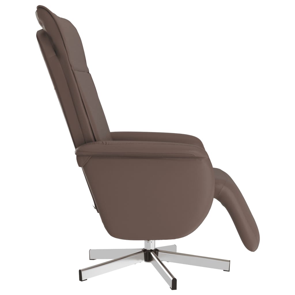 Folding massage armchair with footrest, brown, eco leather