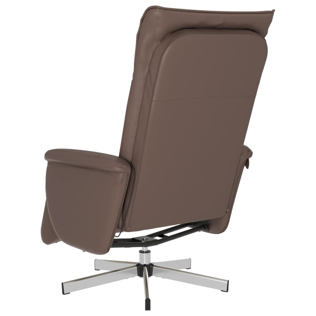 Folding massage armchair with footrest, brown, eco leather