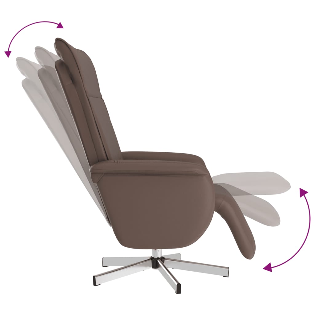 Folding massage armchair with footrest, brown, eco leather