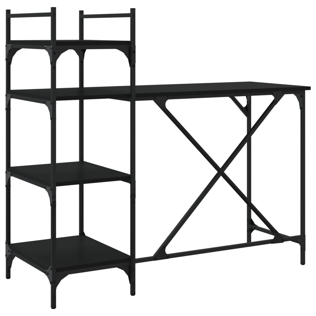 Computer desk with black shelves 120x47x109 cm