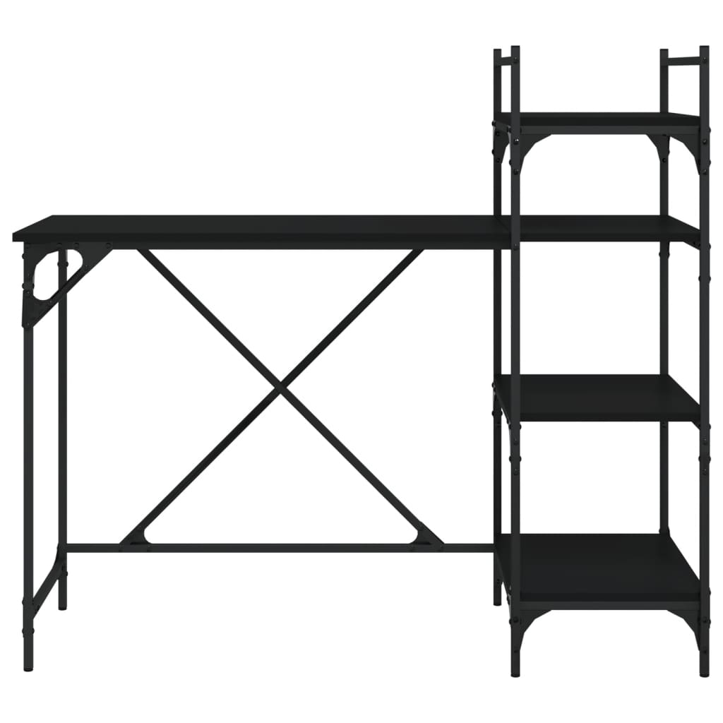 Computer desk with black shelves 120x47x109 cm