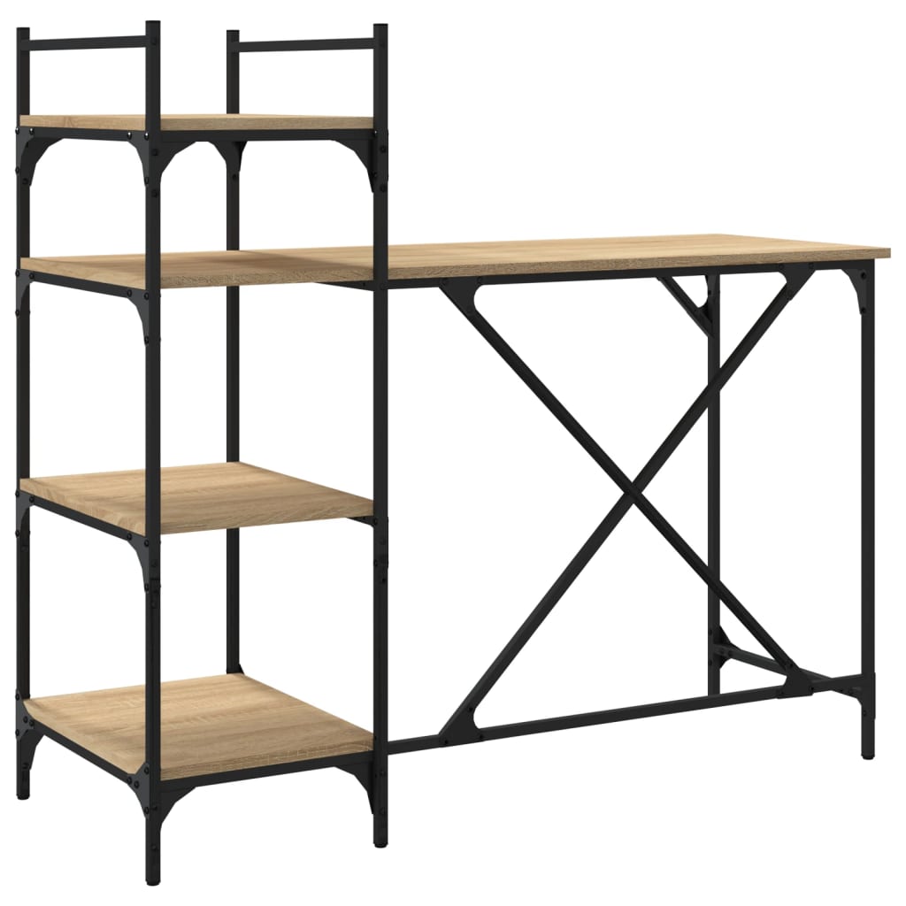Sonoma oak computer desk with shelves 120x47x109 cm