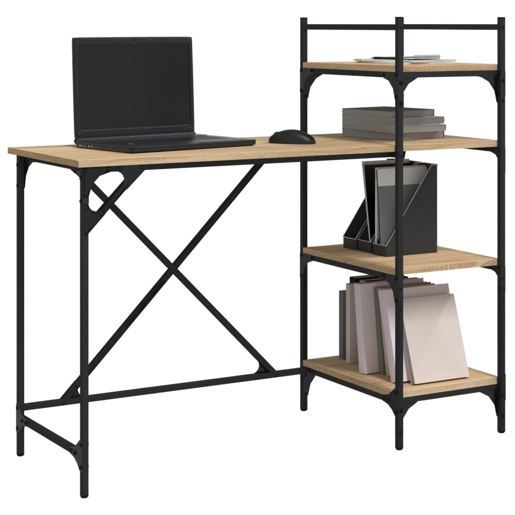 Sonoma oak computer desk with shelves 120x47x109 cm