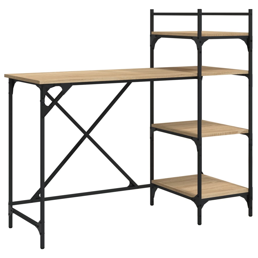 Sonoma oak computer desk with shelves 120x47x109 cm