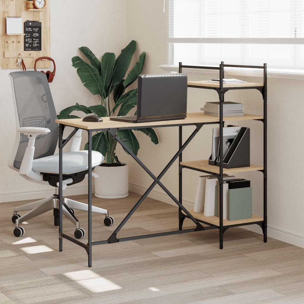 Sonoma oak computer desk with shelves 120x47x109 cm