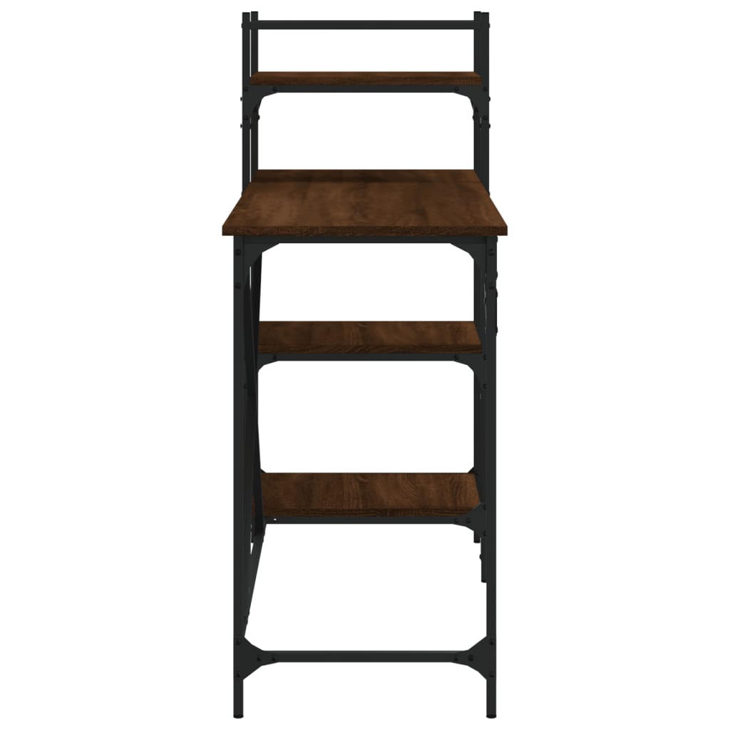 Computer desk with brown oak shelves 120x47x109 cm