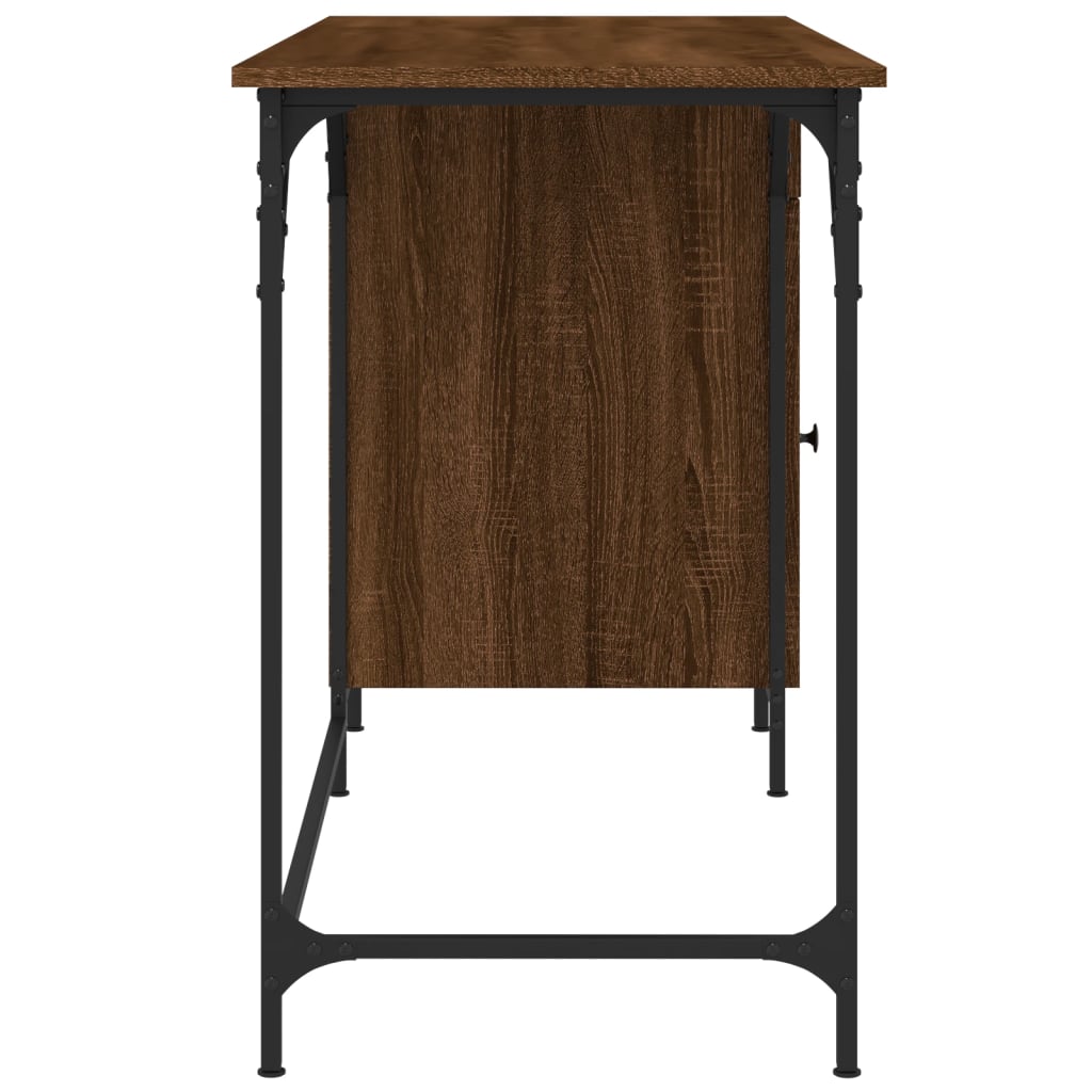 Computer desk, brown oak, 131x48x75 cm, processed wood
