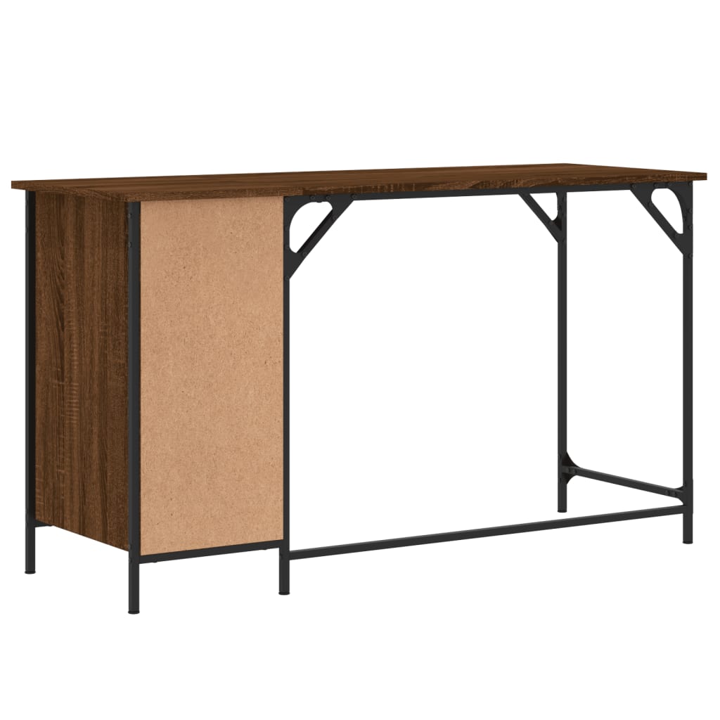 Computer desk, brown oak, 131x48x75 cm, processed wood