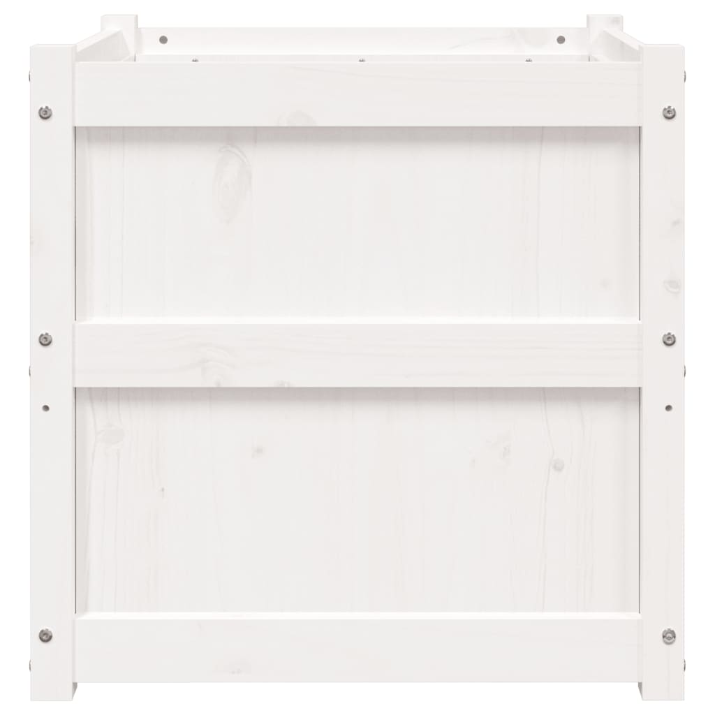 Jardiniere de grădină, 2 buc., alb, lemn masiv de pin