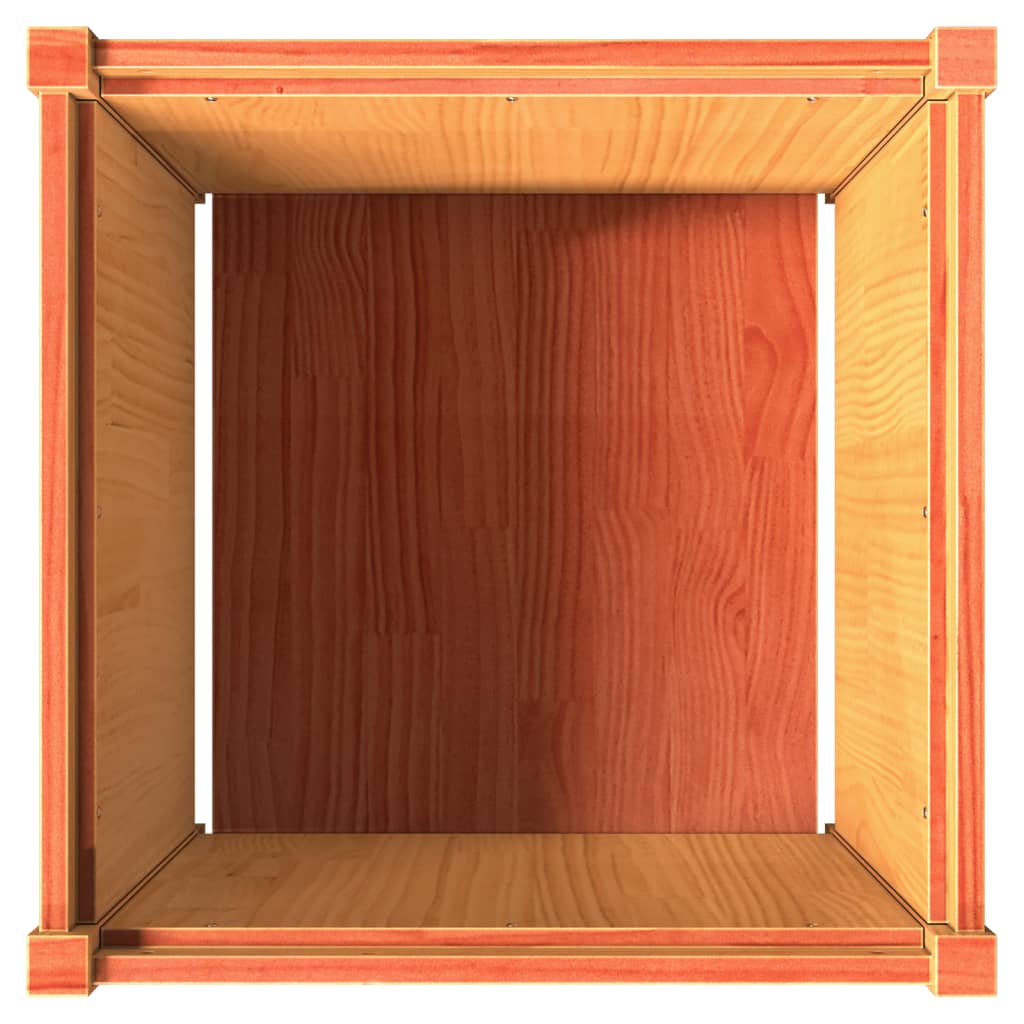 Jardinieră de grădină, maro ceruit, 60x60x60 cm, lemn masiv pin