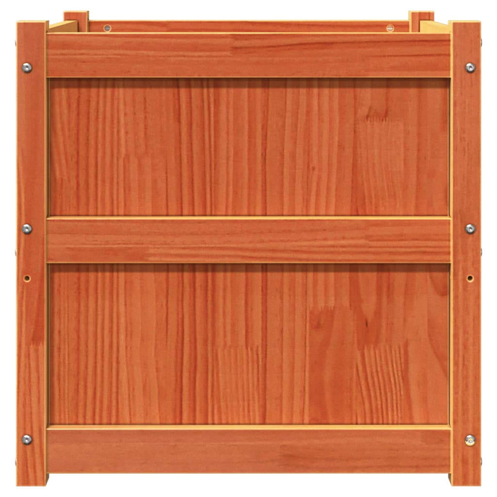 Jardiniere de grădină, 2 buc., maro ceruit, lemn masiv de pin