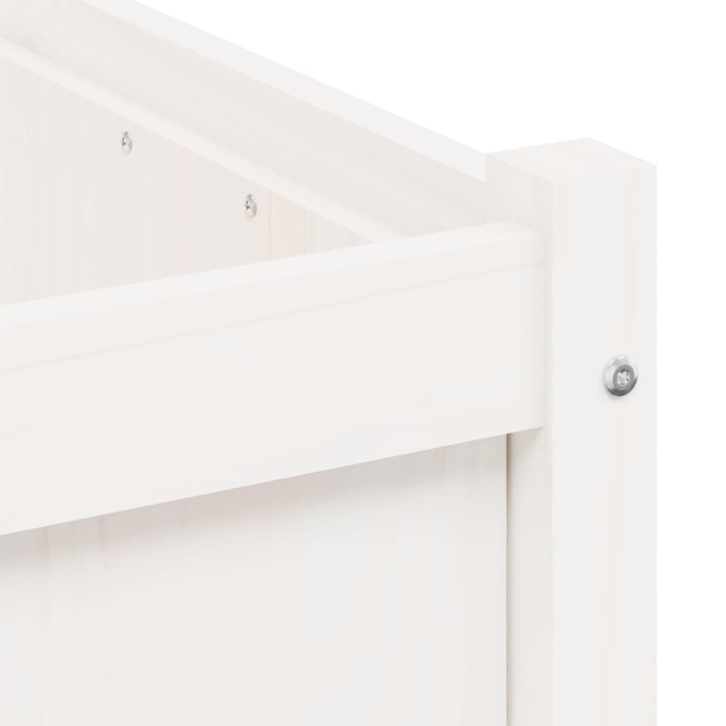 Jardinieră de grădină, alb, 70x70x70 cm, lemn masiv de pin