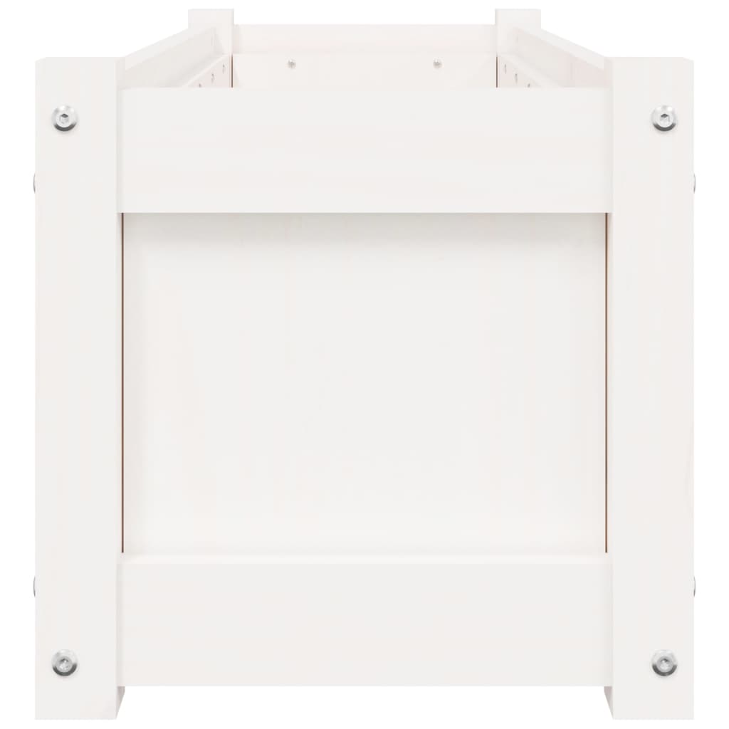 Jardiniere de grădină, 2 buc., alb, lemn masiv de pin