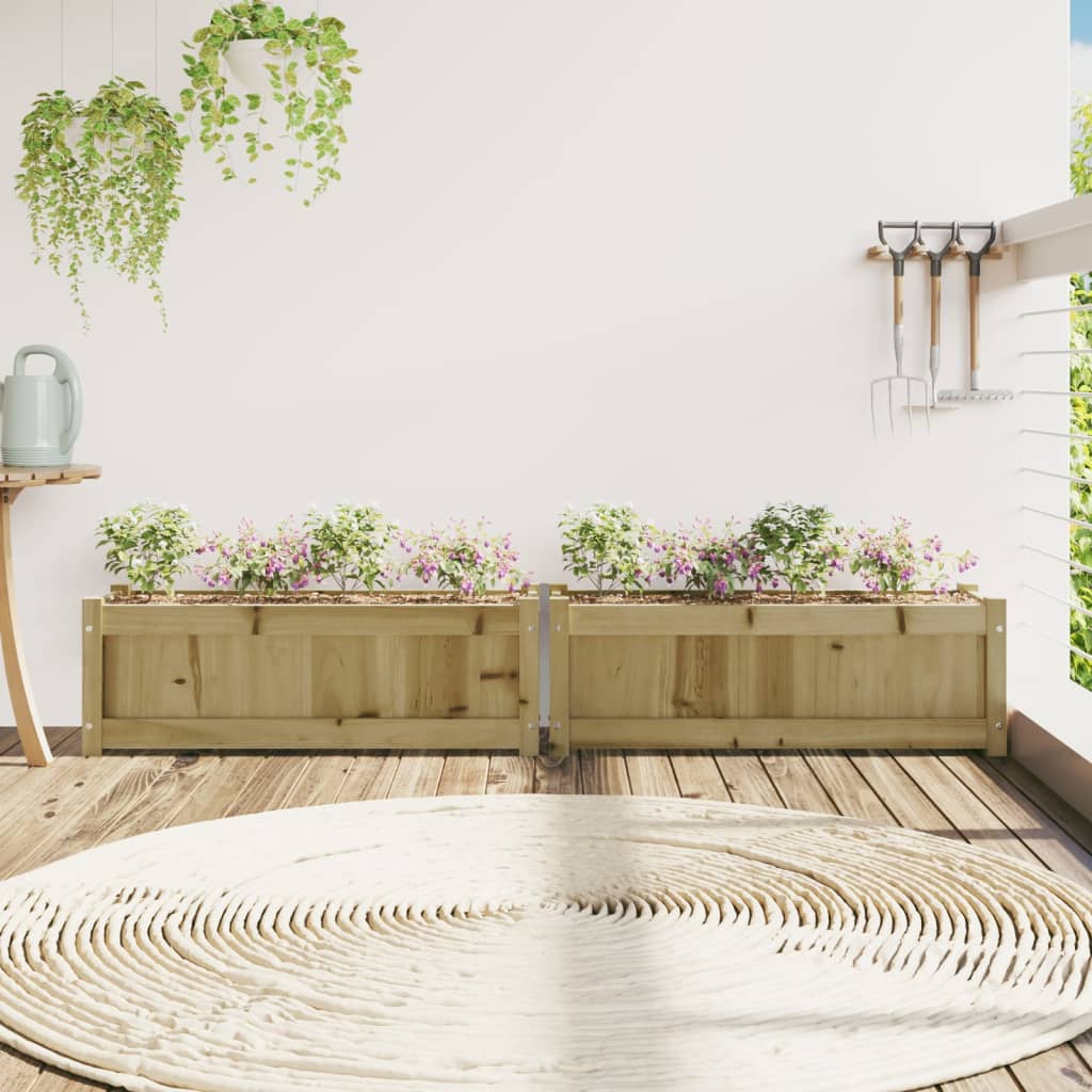 Jardiniere de gradina , 2 buc., lemn de pin impregnat