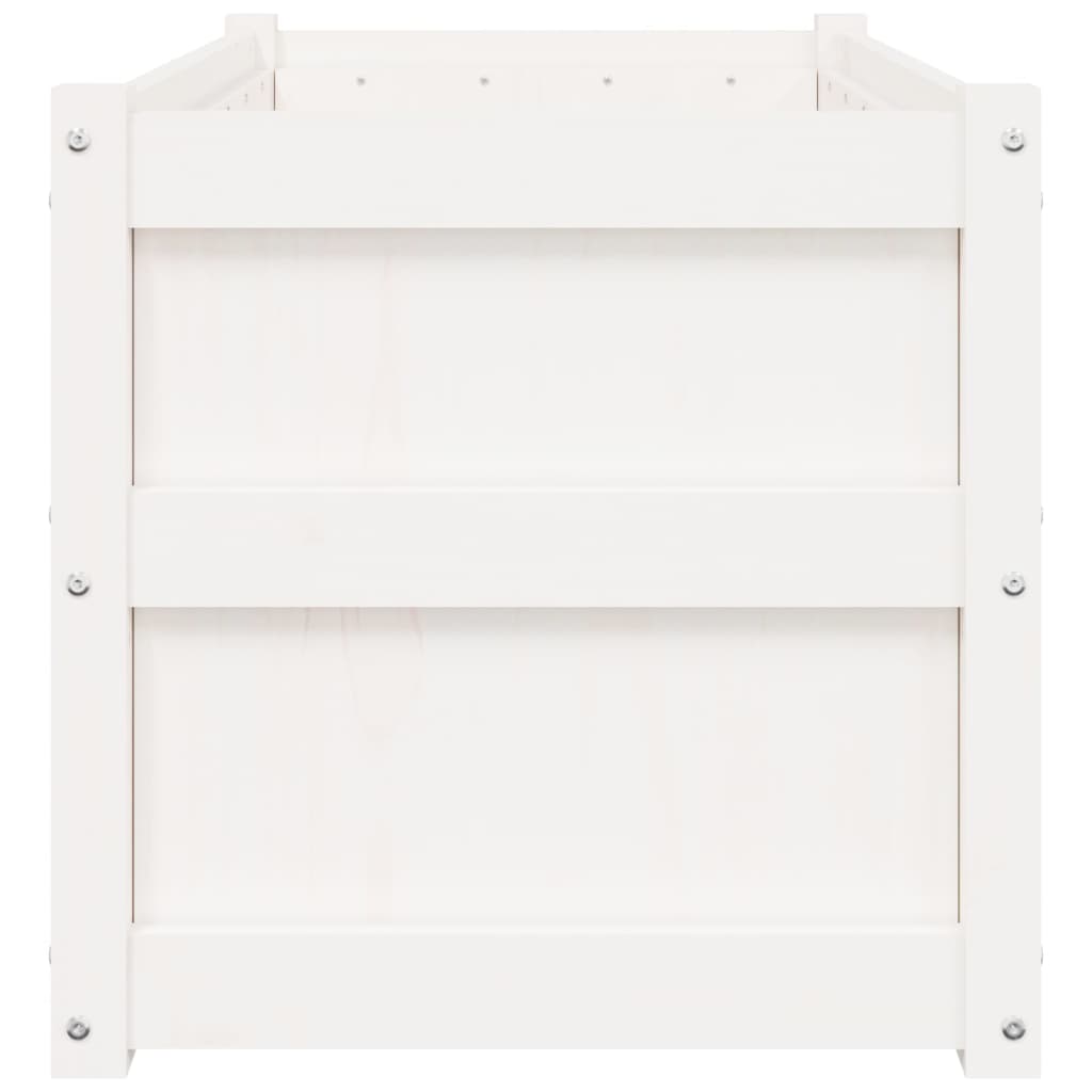 Jardinieră de grădină, alb, 90x50x50 cm, lemn masiv de pin