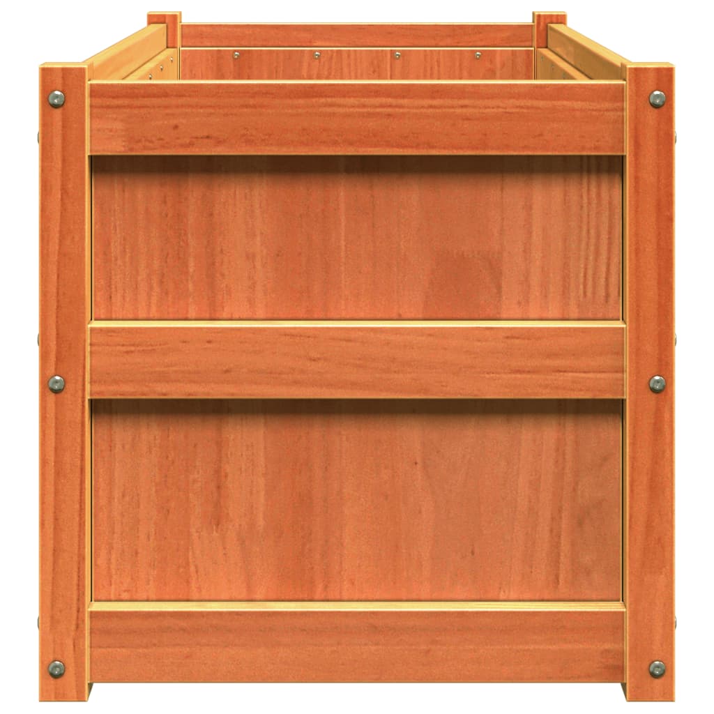 Jardiniere de grădină, 2 buc., maro ceruit, lemn masiv de pin