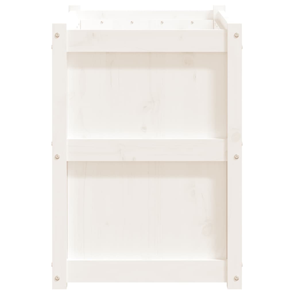 Jardinieră de grădină, alb, 90x50x70 cm, lemn masiv de pin