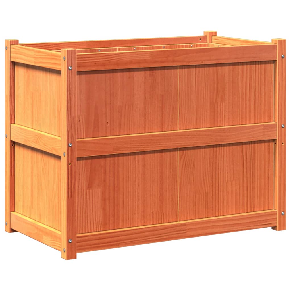 Jardinieră de grădină, maro ceruit, 90x50x70 cm, lemn masiv pin