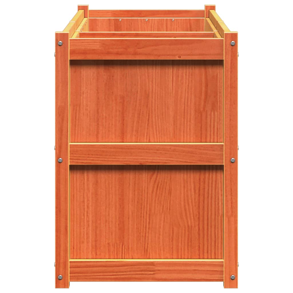 Jardinieră de grădină, maro ceruit, 150x50x70cm, lemn masiv pin