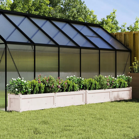 Jardiniere de grădină, 2 buc., alb, lemn masiv de pin