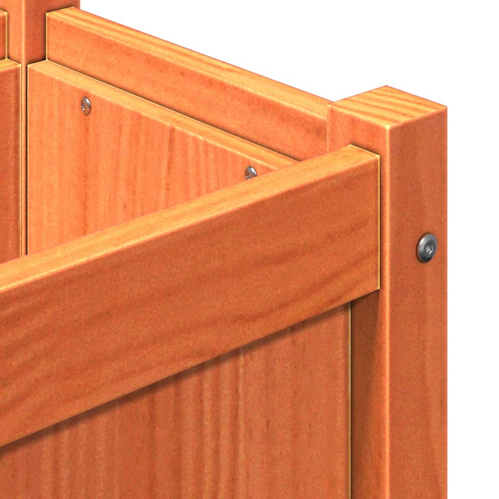 Jardiniere de grădină, 2 buc., maro ceruit, lemn masiv de pin