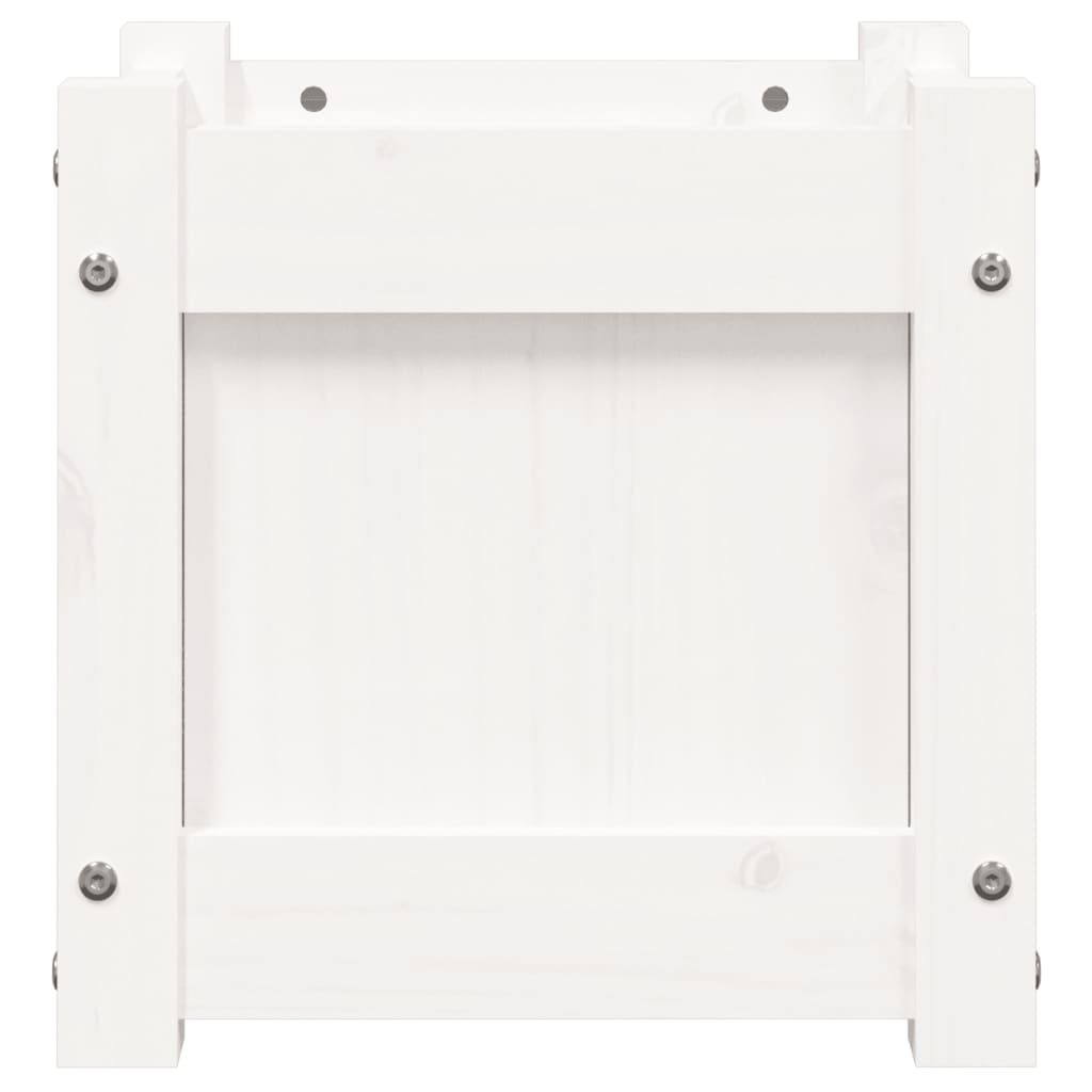 Jardiniere de grădină, 2 buc., alb, lemn masiv de pin