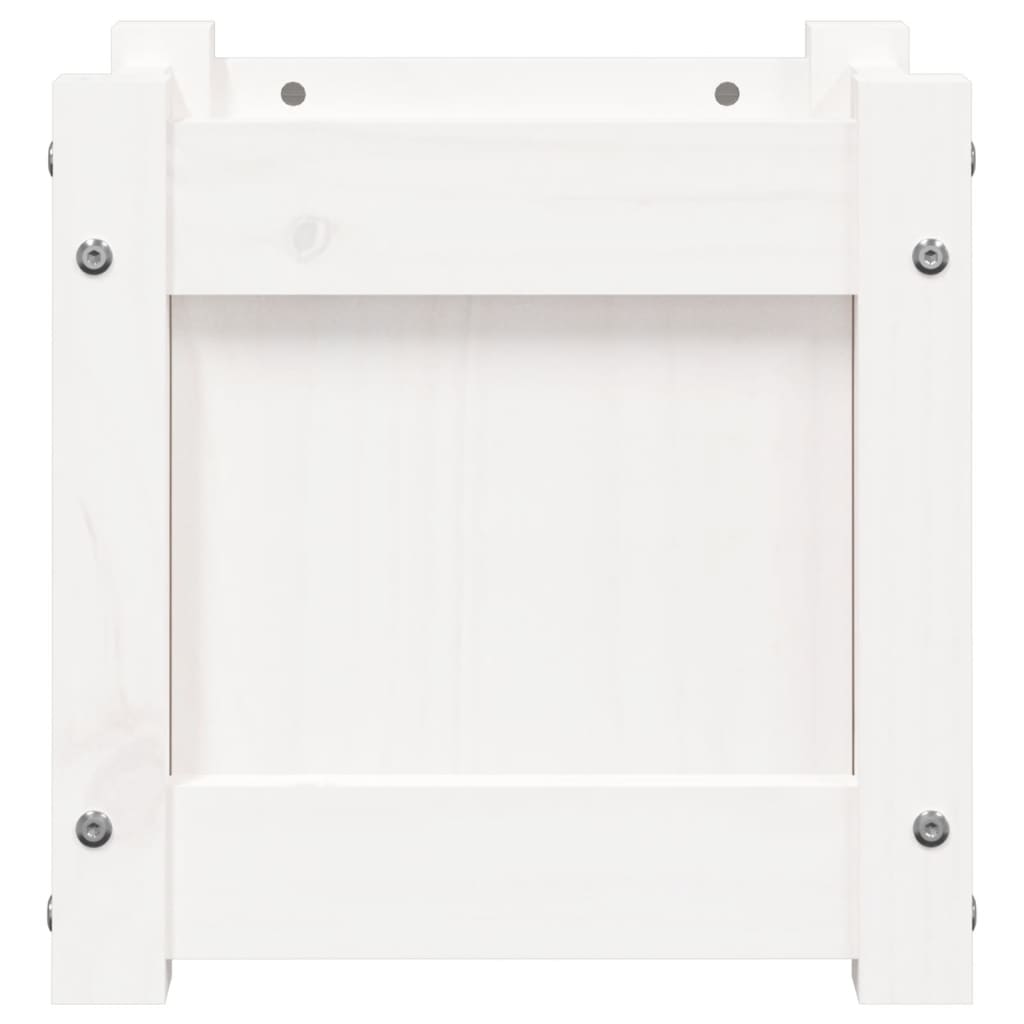 Jardiniere de grădină, 2 buc., alb, lemn masiv de pin