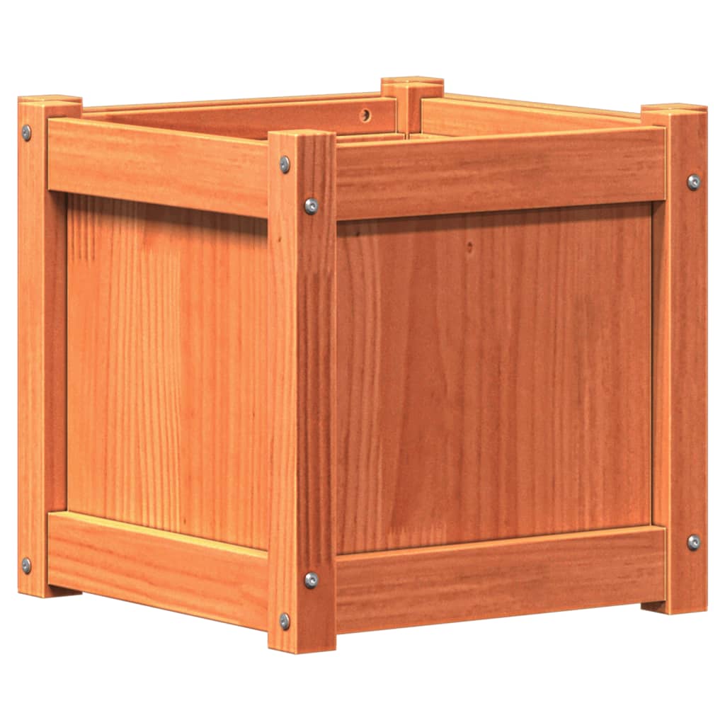 Jardiniere de grădină, 2 buc., maro ceruit, lemn masiv de pin