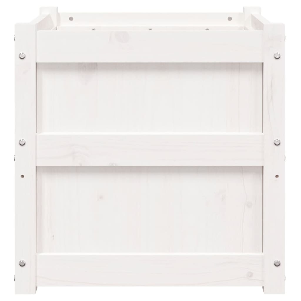 Jardiniere de grădină, 2 buc., alb, lemn masiv de pin