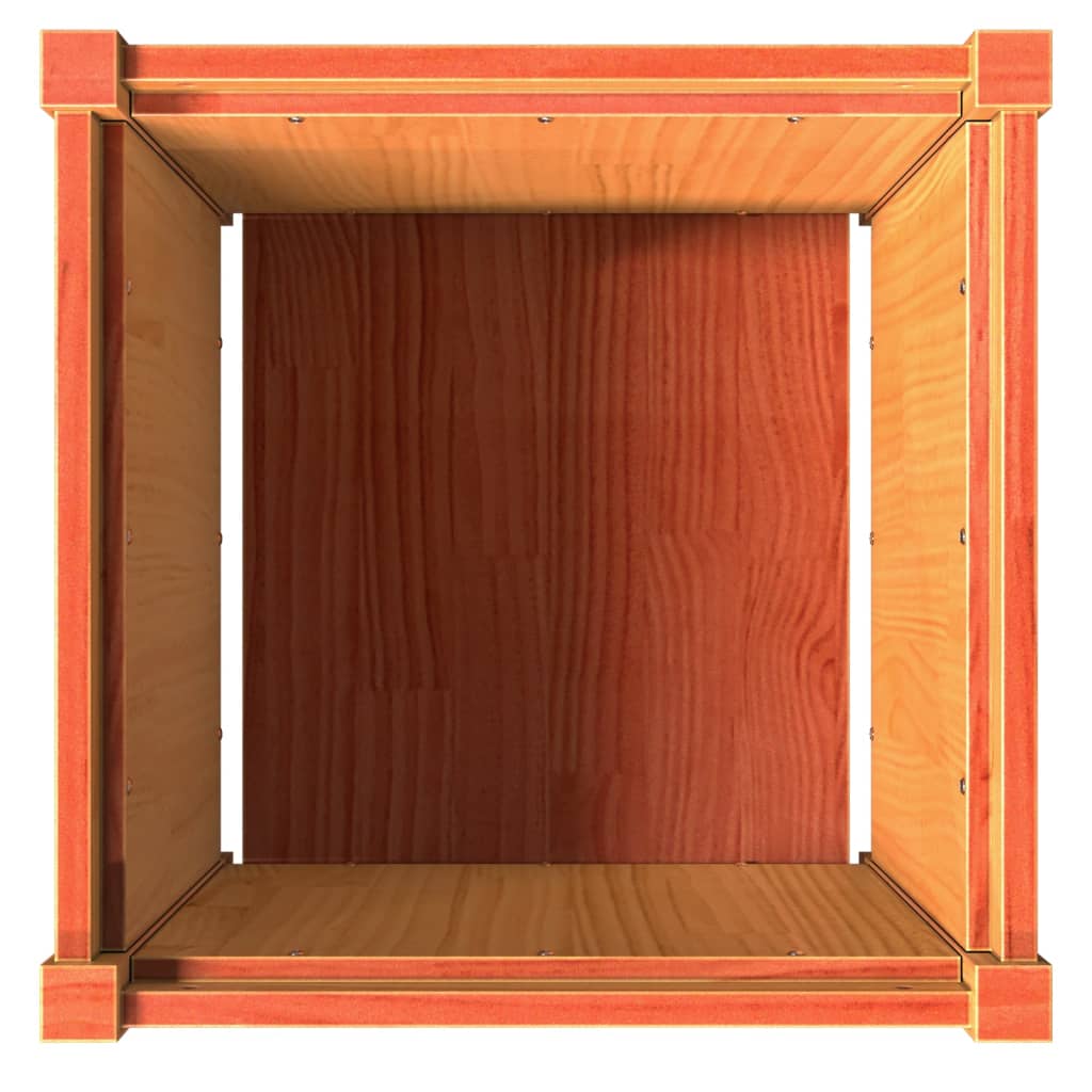 Jardinieră de grădină, maro ceruit, 50x50x50 cm, lemn masiv pin