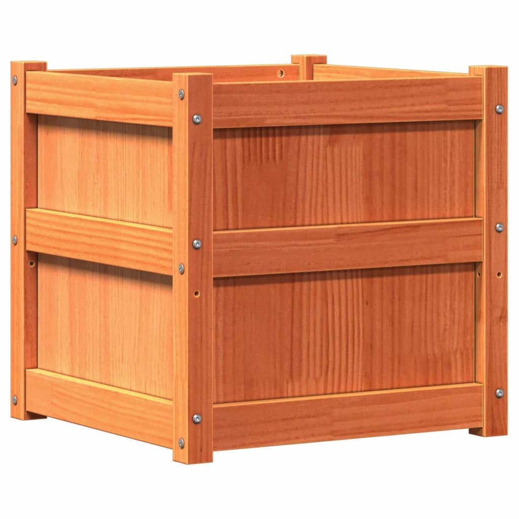 Jardiniere de grădină, 2 buc., maro ceruit, lemn masiv de pin