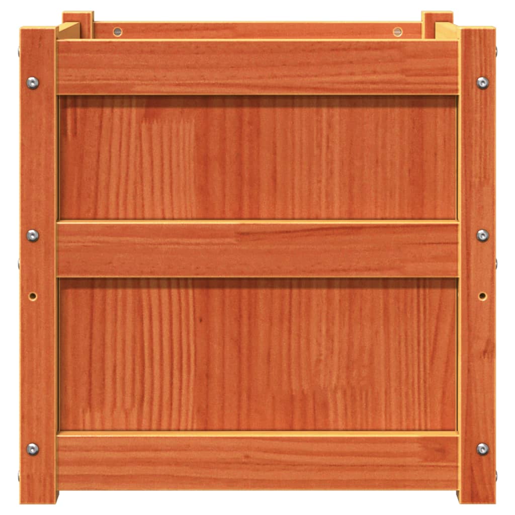 Jardiniere de grădină, 2 buc., maro ceruit, lemn masiv de pin