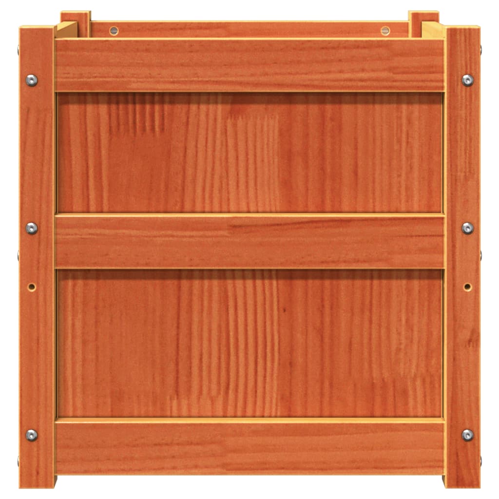 Jardiniere de grădină, 2 buc., maro ceruit, lemn masiv de pin