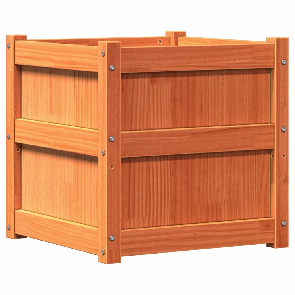 Jardiniere de grădină, 2 buc., maro ceruit, lemn masiv de pin