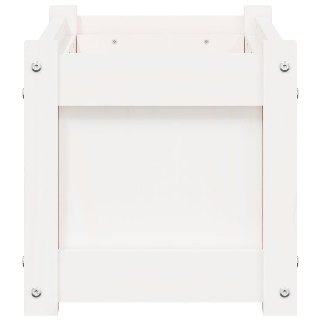 Jardinieră de grădină, alb, 60x31x31 cm, lemn masiv de pin