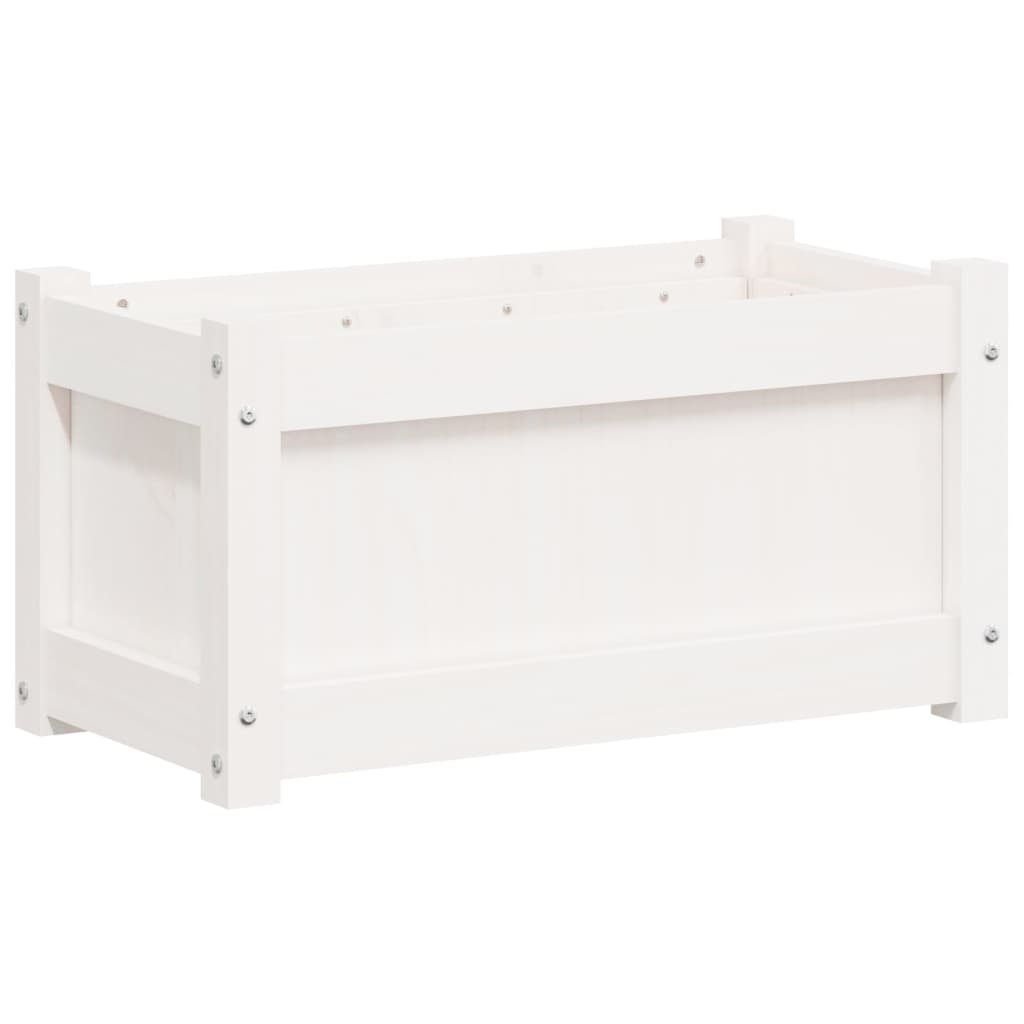 Jardinieră de grădină, alb, 60x31x31 cm, lemn masiv de pin