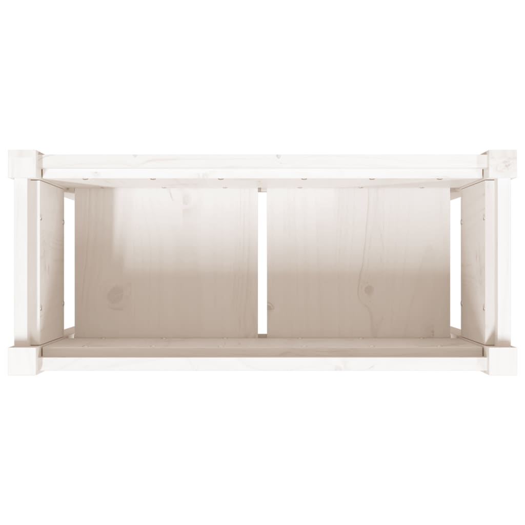 Jardinier de grădină cu picioare, alb, 70x31x70 cm, lemn masiv